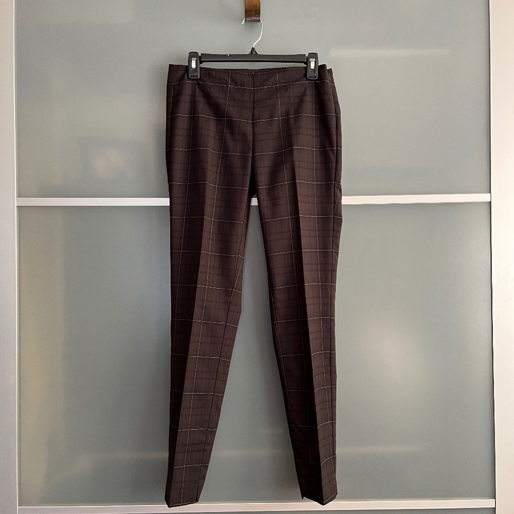 Plaid Ecru Brand Pencil Pants - NWOT